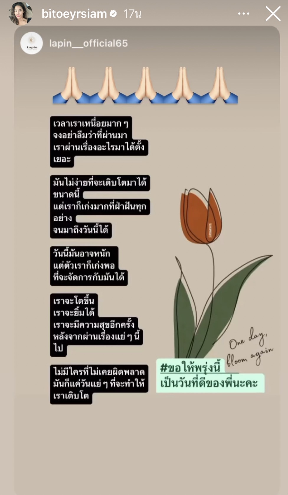 ใบเตย สุธีวัน โพสต์คำคม ก่อนเข้าฟังคำสั่งฟ้องคดี Forex-3D 