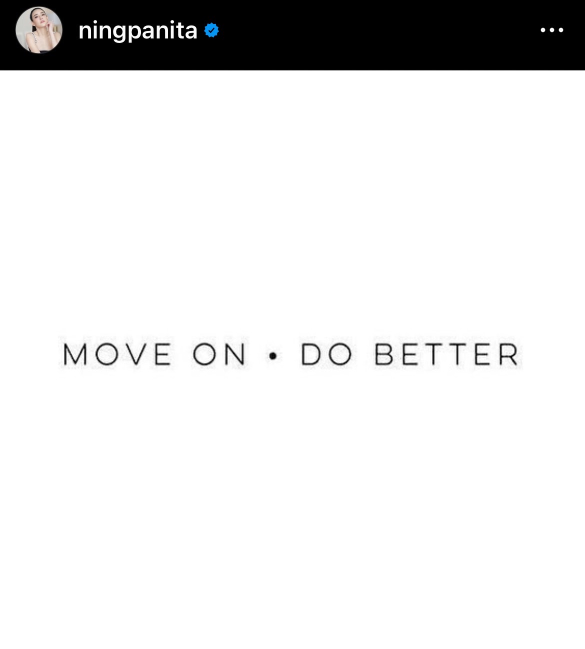 กำลังใจแน่นโซเชียล หนิง ปณิตา โพสต์ข้อความ MOVE ON - DO BETTER กำลังใจแน่นโซเชียล หนิง ปณิตา โพสต์ข้อความ MOVE ON - DO BETTER