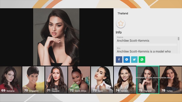 แอนชิลี โดดเด่นต่อเนื่องบน IG กองประกวด Miss Universe (มีคลิป) แอนชิลี โดดเด่นต่อเนื่องบน IG กองประกวด Miss Universe (มีคลิป)