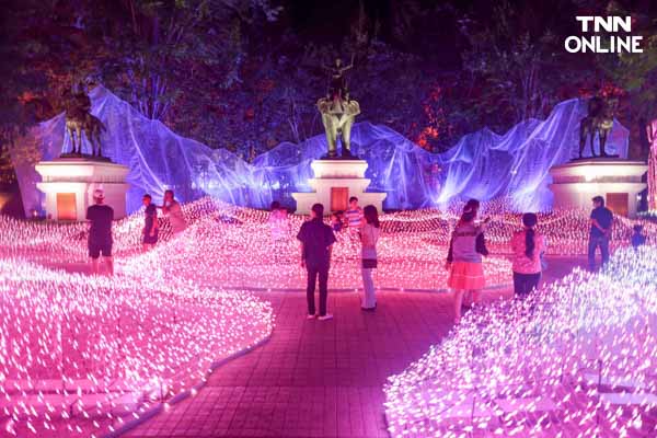 อลังการงานไฟฝีมือคนไทย Nasatta Light Festival Winter Illumination ที่ ณ สัทธา อุทยานไทย จังหวัดราชบุรี