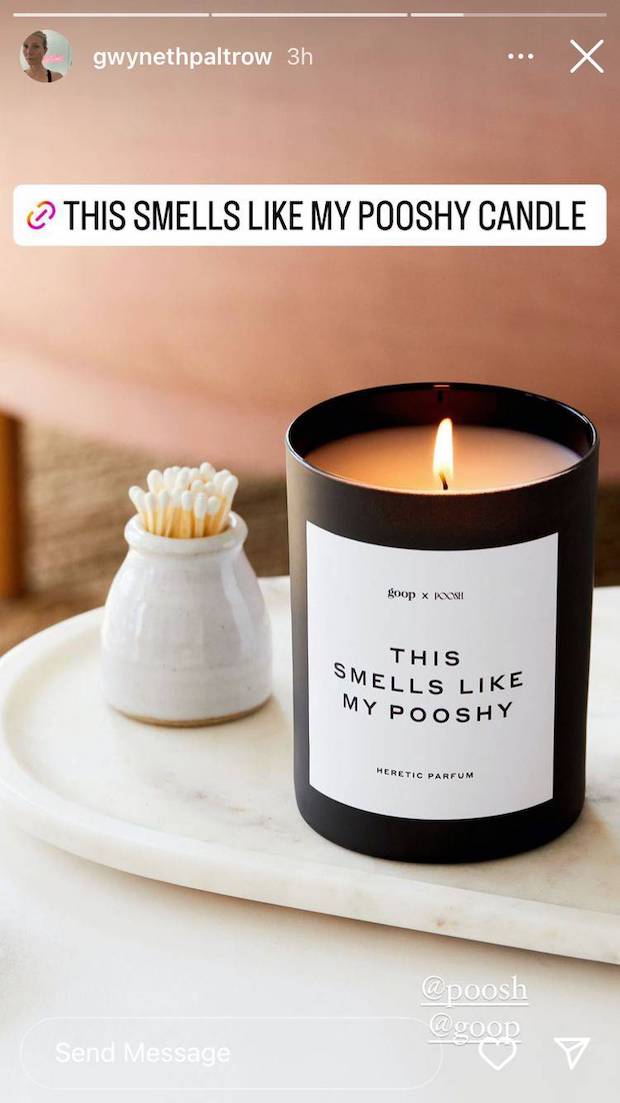 ติดเรตไม่มีแผ่ว!! ‘กวินเน็ธ พัลโทรว์’ เปิดตัวเทียนหอมกลิ่น This Smells Like My Pooshy