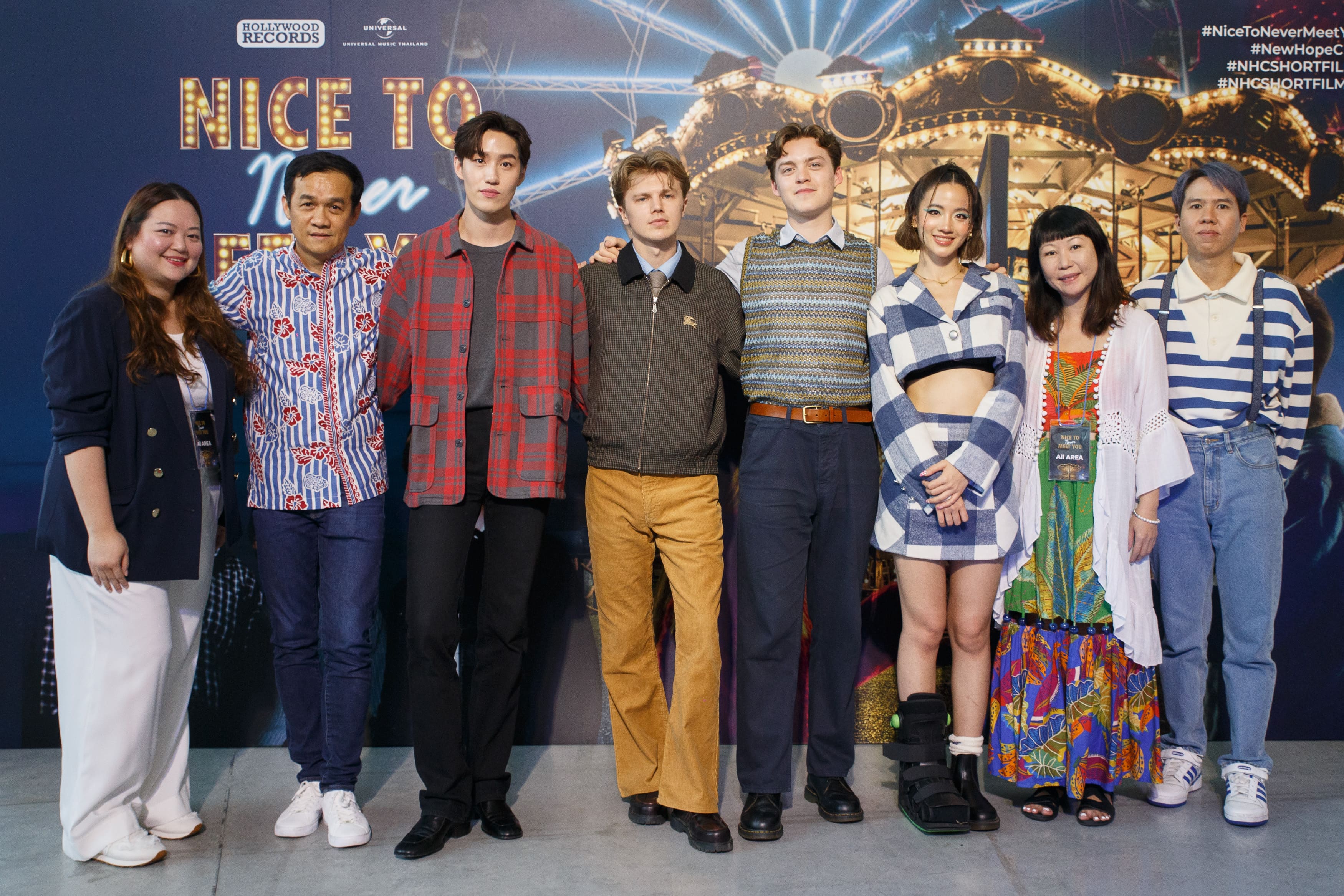 New Hope Club สามหนุ่มจากเกาะอังกฤษ แท็กทีมพระนาง ต่อ-แคร์ ร่วมแถลงข่าวเปิดตัวหนังสั้น Nice To Never Meet You