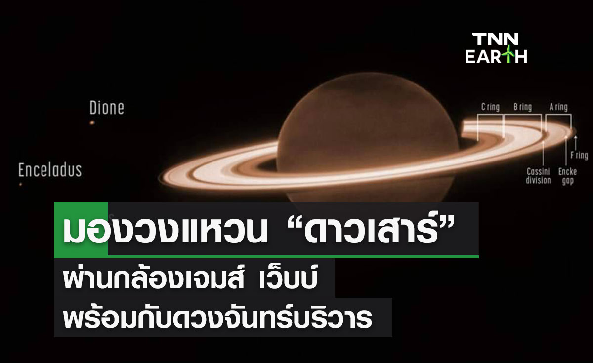 มองวงแหวน “ดาวเสาร์”  ผ่านกล้องเจมส์ เว็บบ์ ร้อมกับดวงจันทร์บริวาร