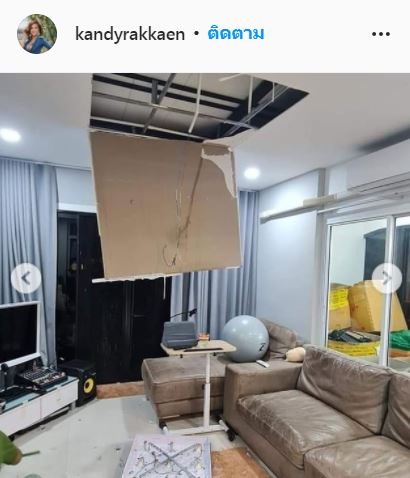 โกรธสุด!! แคนดี้ รากแก่น ฟาดผู้รับเหมา หลังฝ้าถล่มโคมไฟแตก