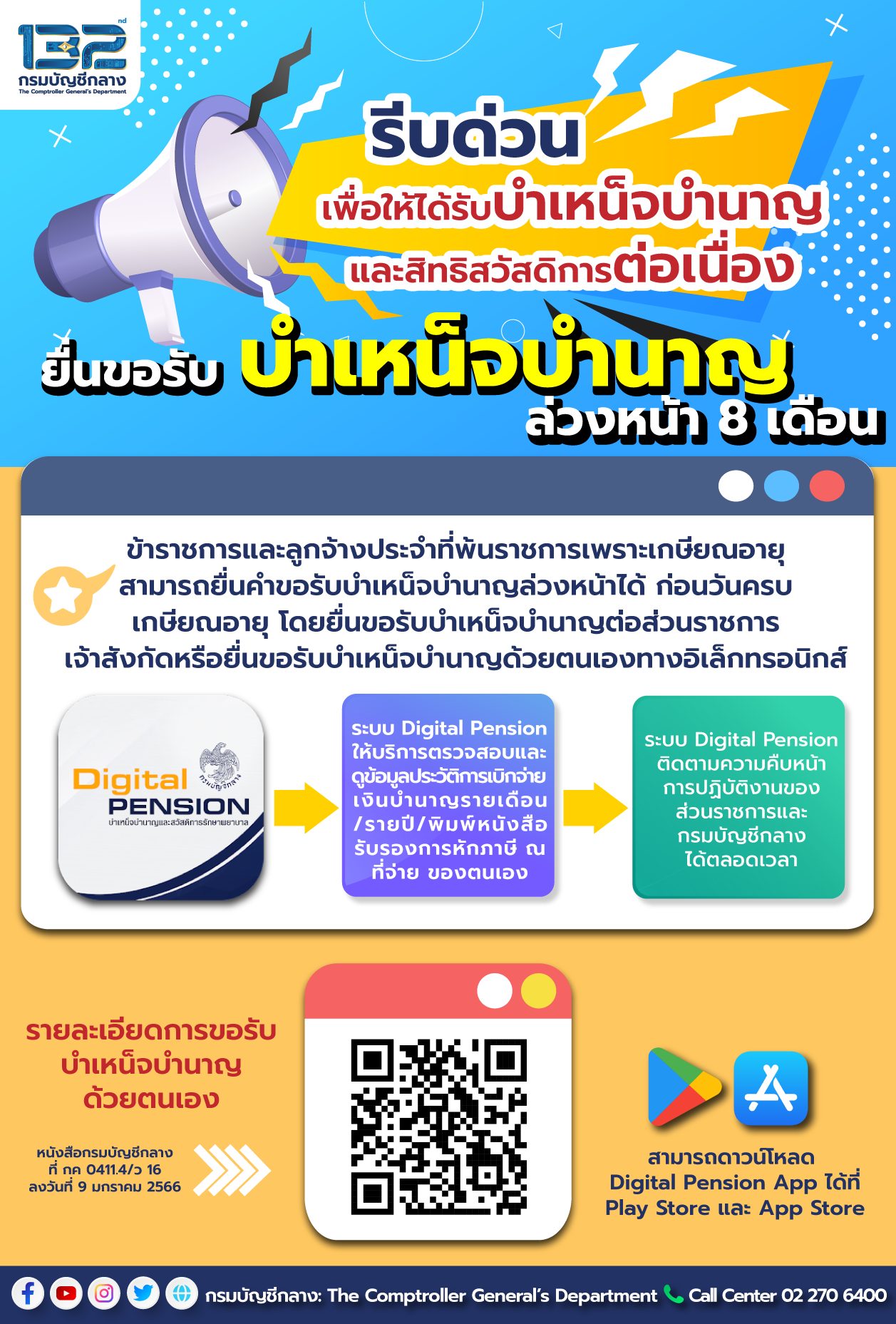 ข้าราชการเกษียณอายุ 1 ตุลาคม 2566 ยื่นขอรับบำเหน็จบำนาญได้แล้ว ข้าราชการเกษียณอายุ 1 ตุลาคม 2566 ยื่นขอรับบำเหน็จบำนาญได้แล้ว
