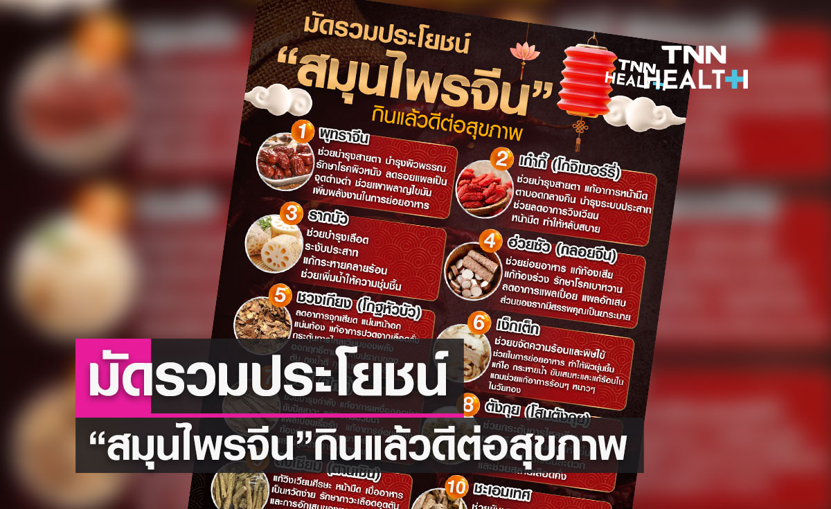 มัดรวมประโยชน์ “สมุนไพรจีน”กินแล้วดีต่อสุขภาพ