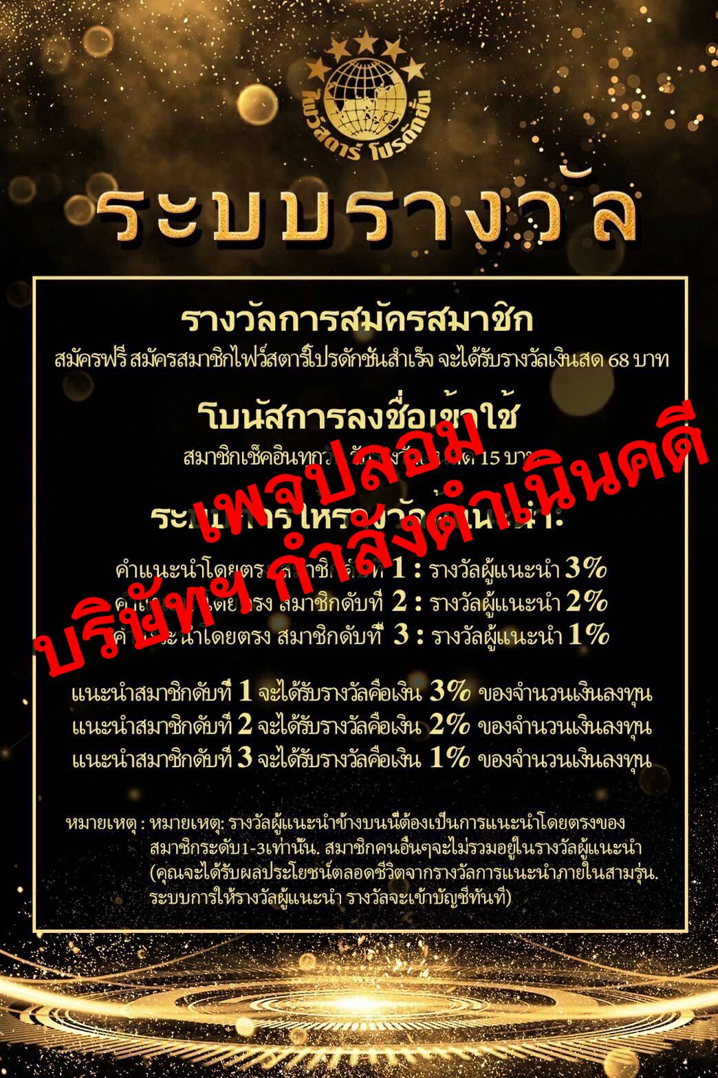 โพสต์ เตือนภัย!! จาก บริษัท ไฟว์สตาร์ หลังจากโดนแอบอ้างให้ลงทุน โพสต์ เตือนภัย!! จาก บริษัท ไฟว์สตาร์ หลังจากโดนแอบอ้างให้ลงทุน