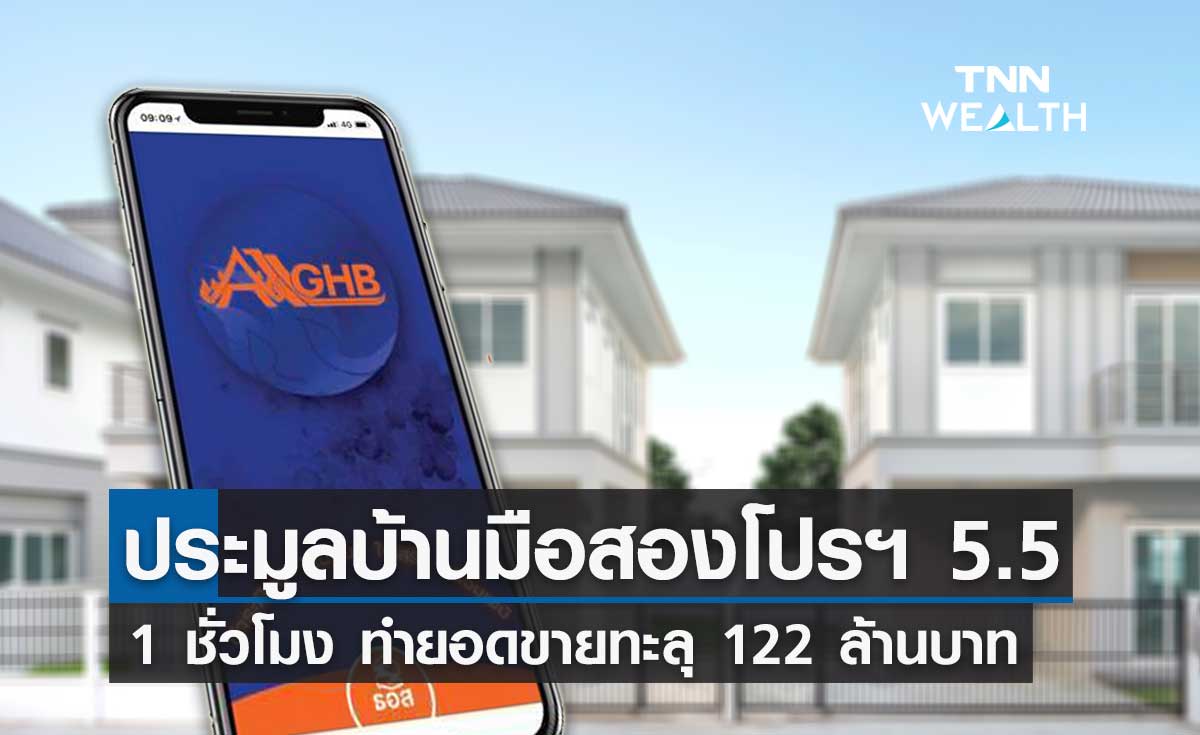 ประมูลบ้านมือสอง ธอส. ออนไลน์โปรฯ 5.5 Super Summer Sale 1  ชั่วโมง ขายได้ 122 ล้านบาท