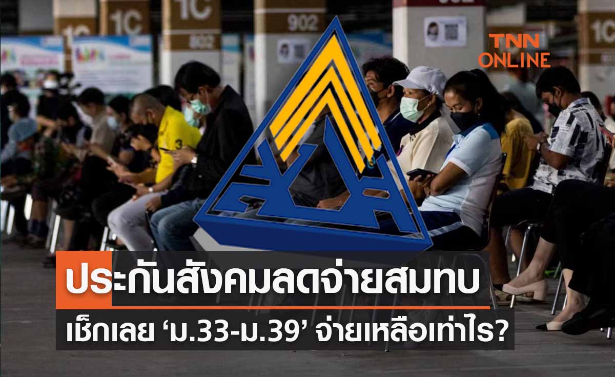 เช็กสิทธิประกันสังคมลดจ่ายเงินสมทบ 3 เดือน ‘ม.33-ม.39’ จ่ายเหลือเท่าไร?