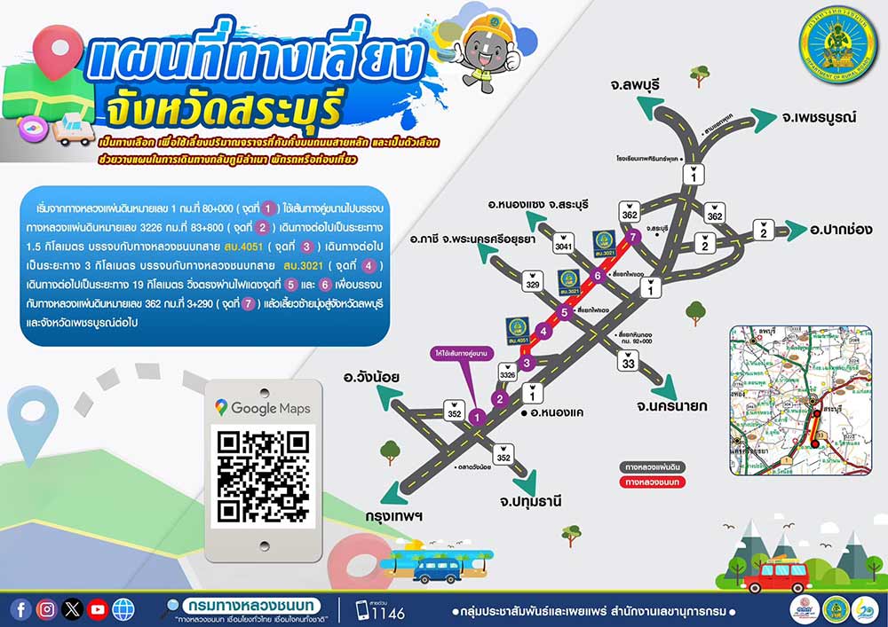 เช็กที่นี่ แนะ 7 เส้นทางเลี่ยงรถติดบนถนนสายหลักเดินทางช่วงเทศกาลสงกรานต์ 2567