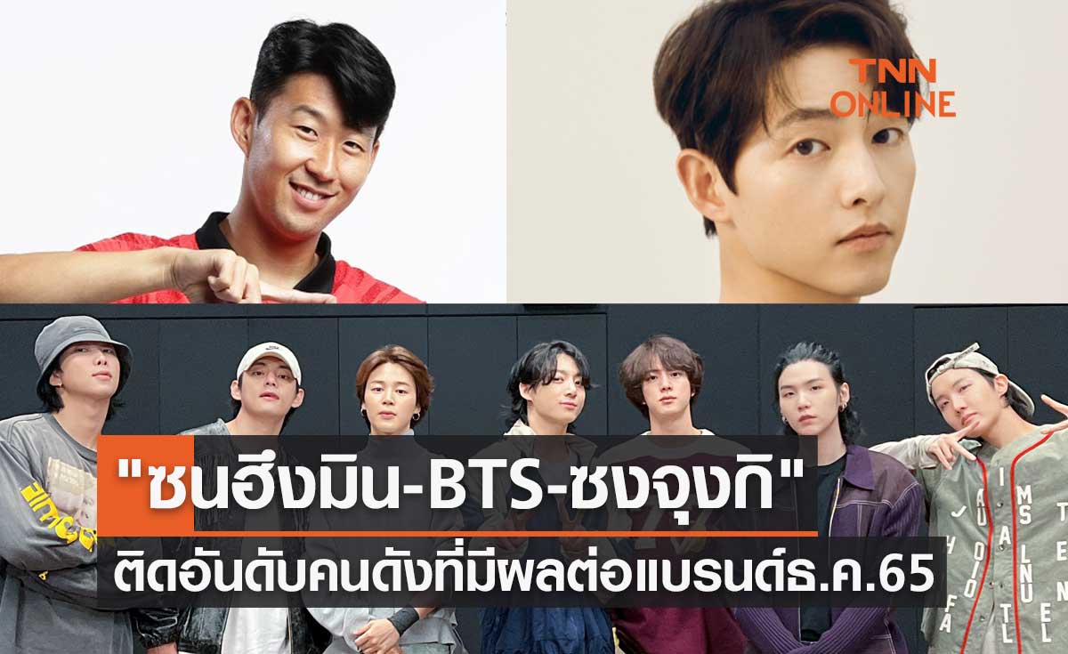 "ซนฮึงมิน-BTS-ซงจุงกิ" ติดอันดับคนดังที่มีผลต่อแบรนด์ประจำเดือนธ.ค.65