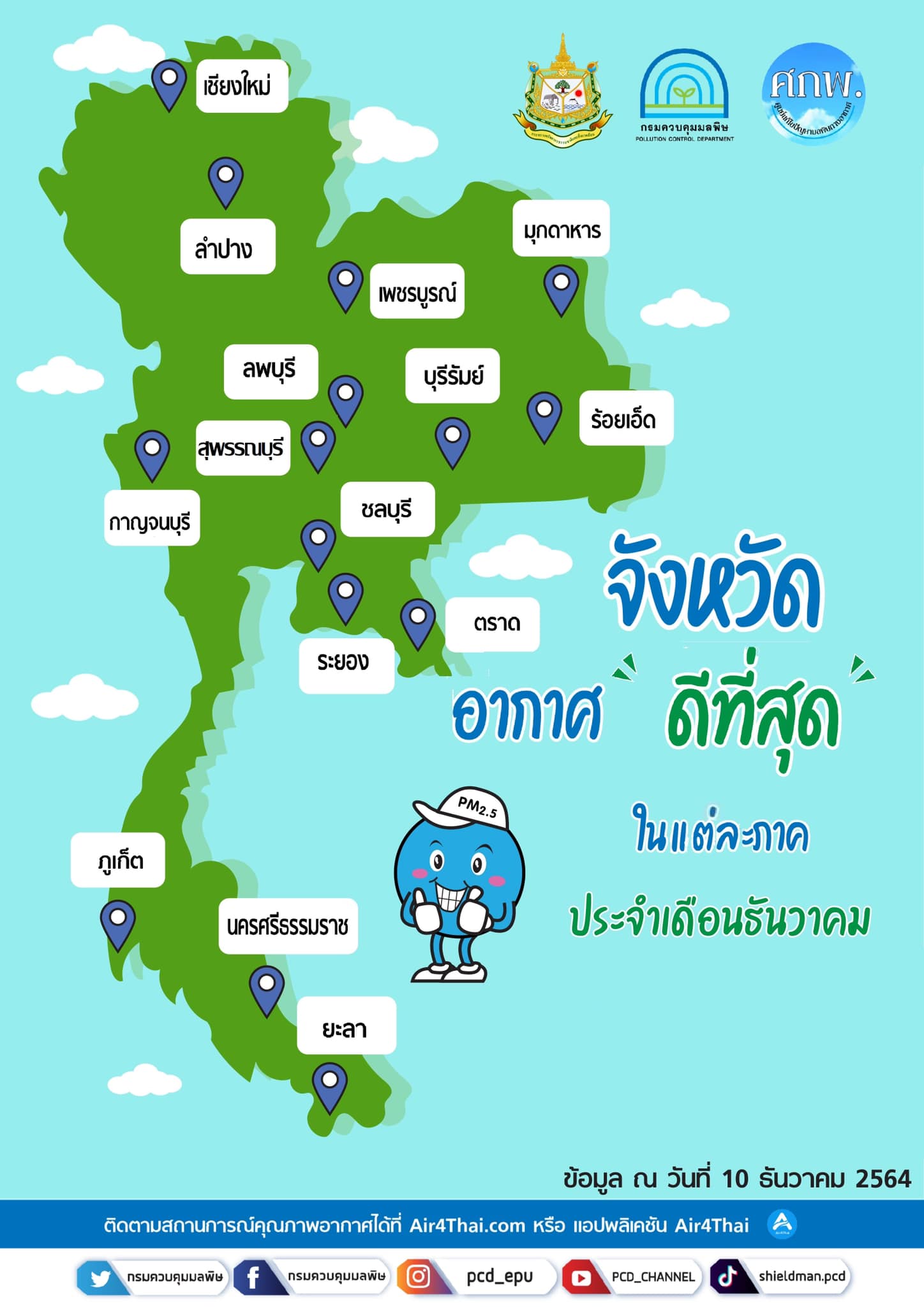 เปิดรายชื่อจังหวัดที่มี อากาศดีที่สุด ประจำเดือนธันวาคม 2564