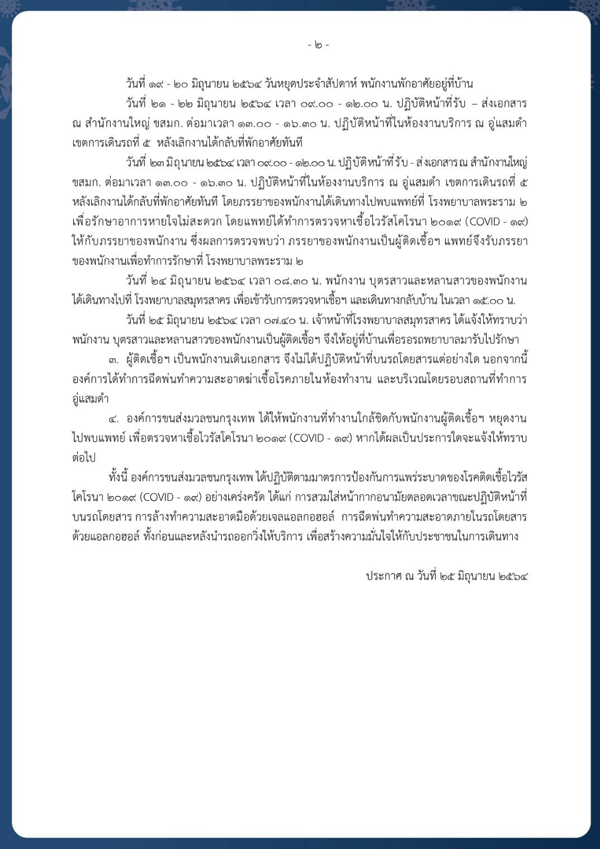 เช็กไทม์ไลน์ด่วน! ขสมก.พบพนักงานติดโควิดเพิ่ม 3 ราย