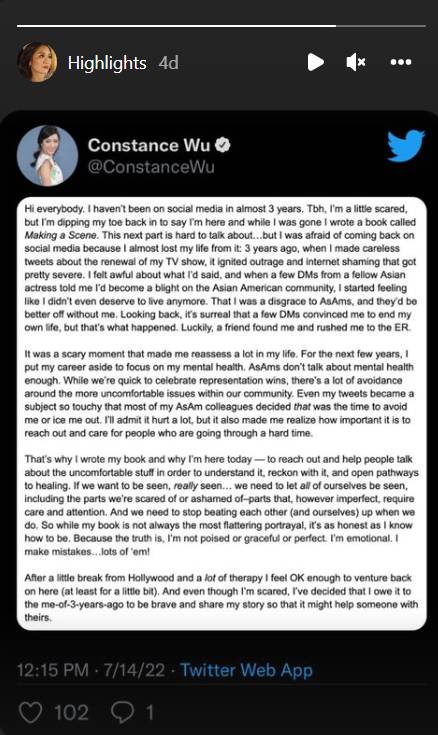 คอนสแตนซ์ วู เผย คำต่อว่าของชาวเน็ตในโลกโซเชียล ทำให้เธอตัดสินใจฆ่าตัวตายมาแล้ว! คอนสแตนซ์ วู เผย คำต่อว่าของชาวเน็ตในโลกโซเชียล ทำให้เธอตัดสินใจฆ่าตัวตายมาแล้ว!