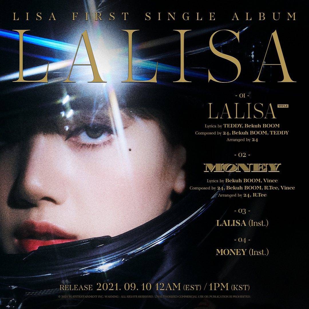 ลุคของ ลิซ่า ยังปังไม่เลิกในโปสเตอร์เผยชื่อเพลงใหม่ล่าสุดของซิงเกิลอัลบั้ม LALISA 