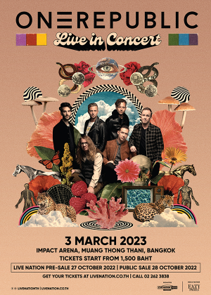 ถึงไทยแล้ว!! OneRepublic พร้อมเปิดโชว์ไทยในรอบกว่า 3 ปี 3 มี.ค.นี้