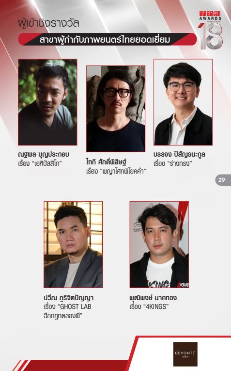 รายชื่อผู้เข้าชิง งานประกาศผลรางวัล คม ชัด ลึก อวอร์ด ครั้งที่ 18 