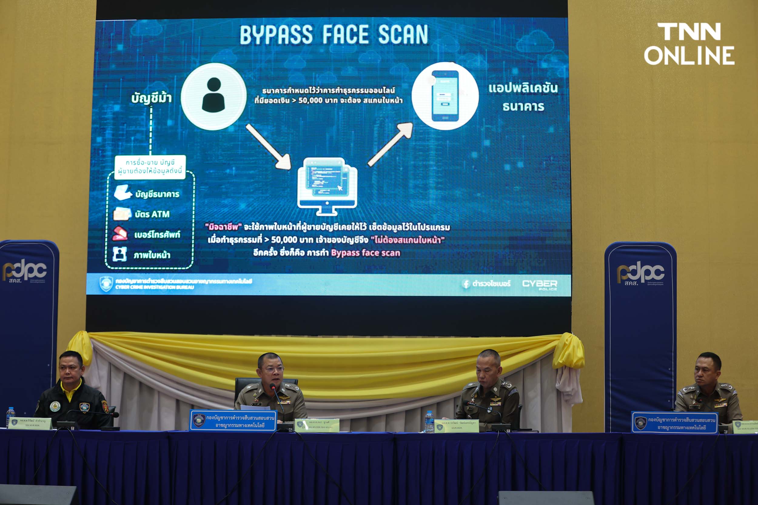 ตร.ไซเบอร์แถลงจับ ผตห. สร้างแอปเลี่ยงสแกนใบหน้าโมบายแบงก์กิ้ง ตร.ไซเบอร์แถลงจับ ผตห. สร้างแอปเลี่ยงสแกนใบหน้าโมบายแบงก์กิ้ง