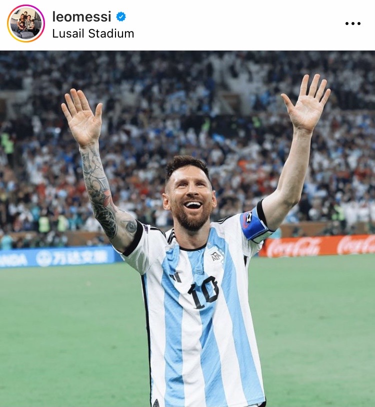 'เมสซี่' แชมป์โลกบนIG!! โพสต์ฉลองชัยฟุตบอลโลกทีมอาร์เจนฯ ยอดไลค์แซงภาพไข่ 'เมสซี่' แชมป์โลกบนIG!! โพสต์ฉลองชัยฟุตบอลโลกทีมอาร์เจนฯ ยอดไลค์แซงภาพไข่