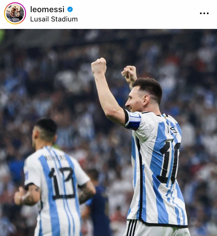 'เมสซี่' แชมป์โลกบนIG!! โพสต์ฉลองชัยฟุตบอลโลกทีมอาร์เจนฯ ยอดไลค์แซงภาพไข่ 'เมสซี่' แชมป์โลกบนIG!! โพสต์ฉลองชัยฟุตบอลโลกทีมอาร์เจนฯ ยอดไลค์แซงภาพไข่