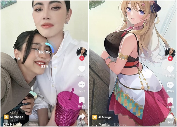 ส่องคนบันเทิง ไม่ตกเทรนด์ เล่นเอฟเฟค AI เปลี่ยนเป็นการ์ตูนอนิเมะ  