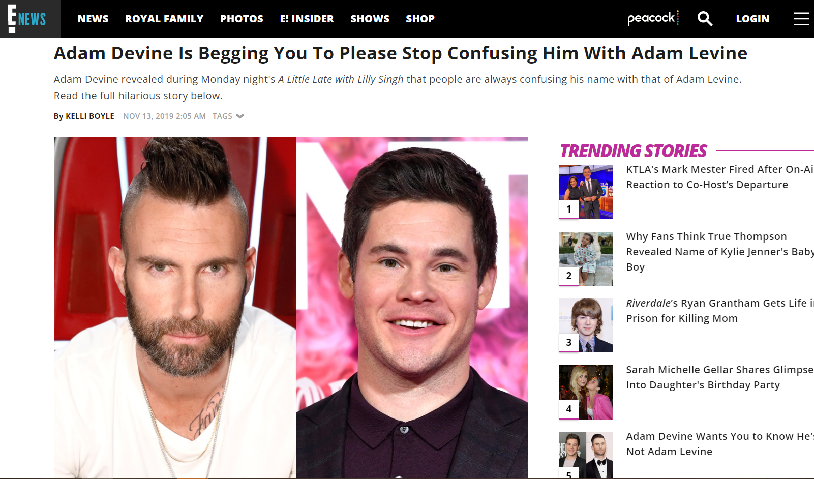 โพสต์ภาพสวีทโต้ข่าว !! Adam Devine  วอนคนอย่าจำผิดเป็น Adam Levine
