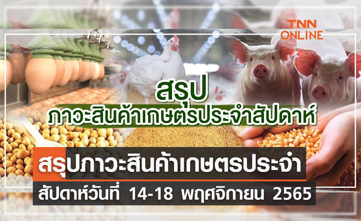 สรุปภาวะสินค้าเกษตรประจำสัปดาห์ วันที่ 14-18 พฤศจิกายน 2565