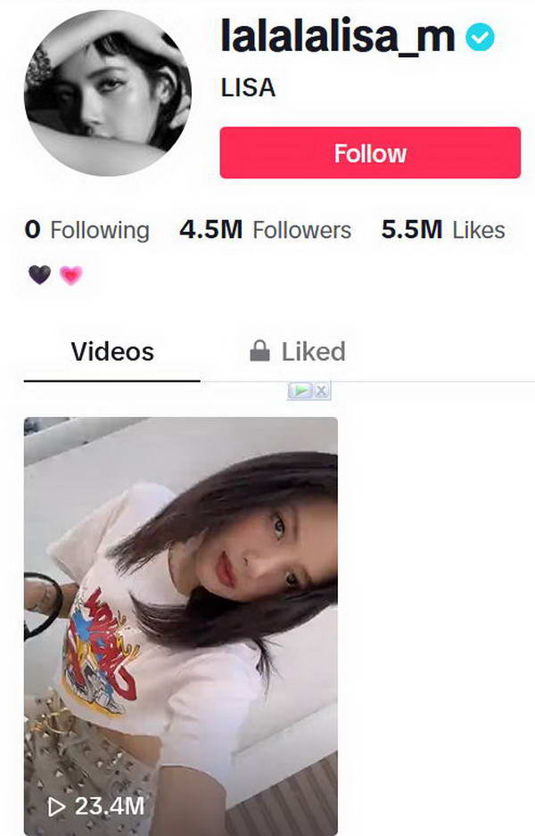 ลิซ่า BLACKPINK ทำลายสถิติ! เปิดบัญชี TikTok คนติดตามทะลุ 1 ล้านใน 2 ชม.