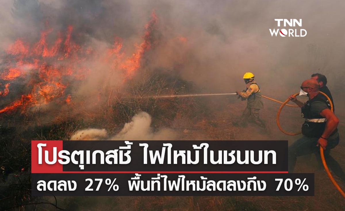 โปรตุเกสชี้ ไฟไหม้ในชนบท ลดลง 27% พื้นที่ไฟไหม้ลดลงถึง 70%