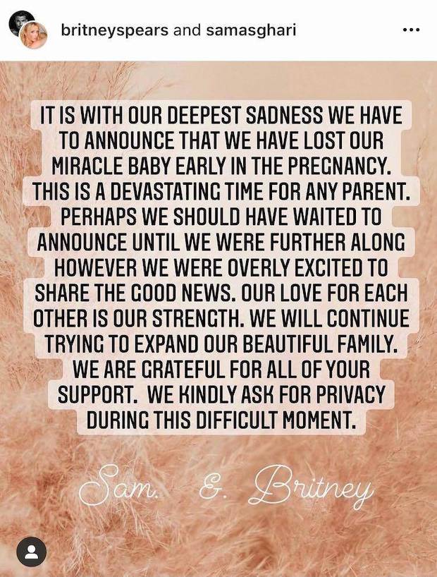 สุดเศร้า!! ‘บริทนีย์ สเปียร์ส’ แท้งทายาทคนที่สาม เดือนเดียวหลังข่าวตั้งท้อง