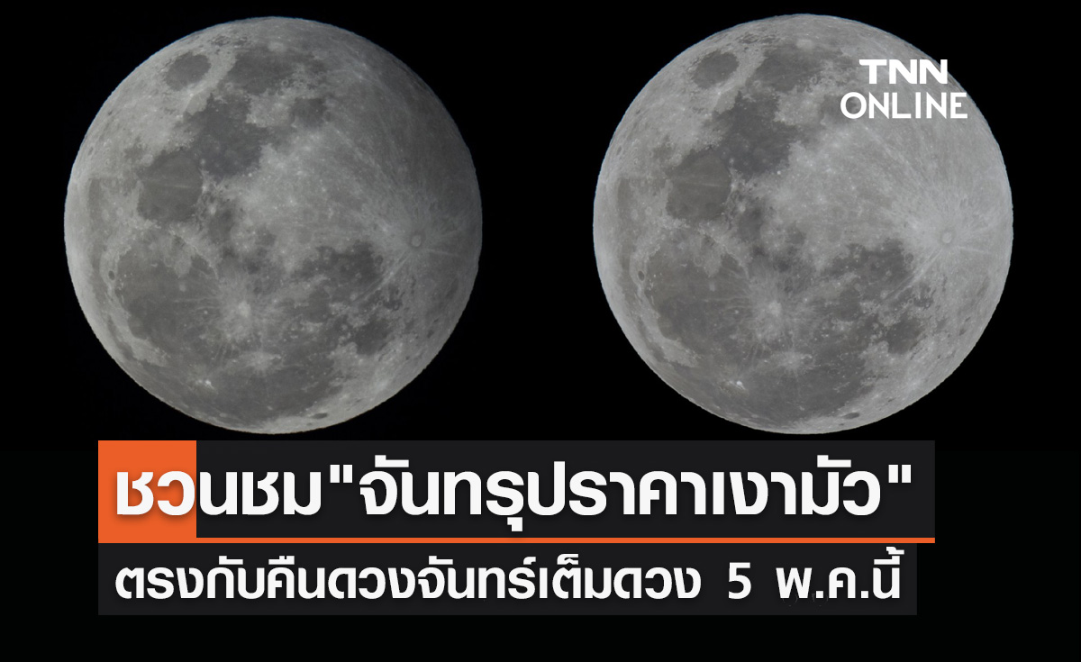 ชวนชมปรากฏการณ์ "จันทรุปราคาเงามัว" ตรงกับคืนดวงจันทร์เต็มดวง 5 พ.ค.นี้ 