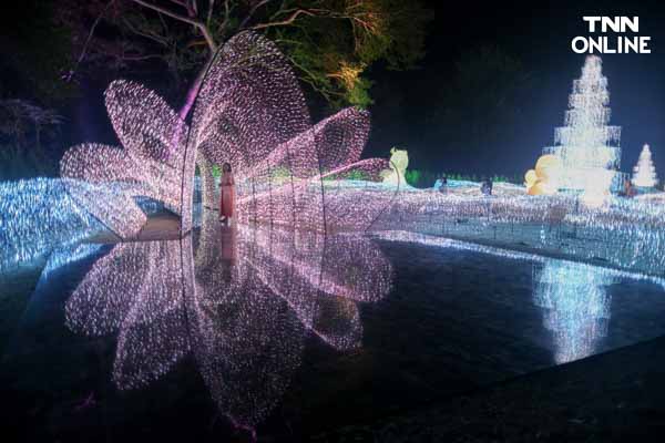 อลังการงานไฟฝีมือคนไทย Nasatta Light Festival Winter Illumination ที่ ณ สัทธา อุทยานไทย จังหวัดราชบุรี