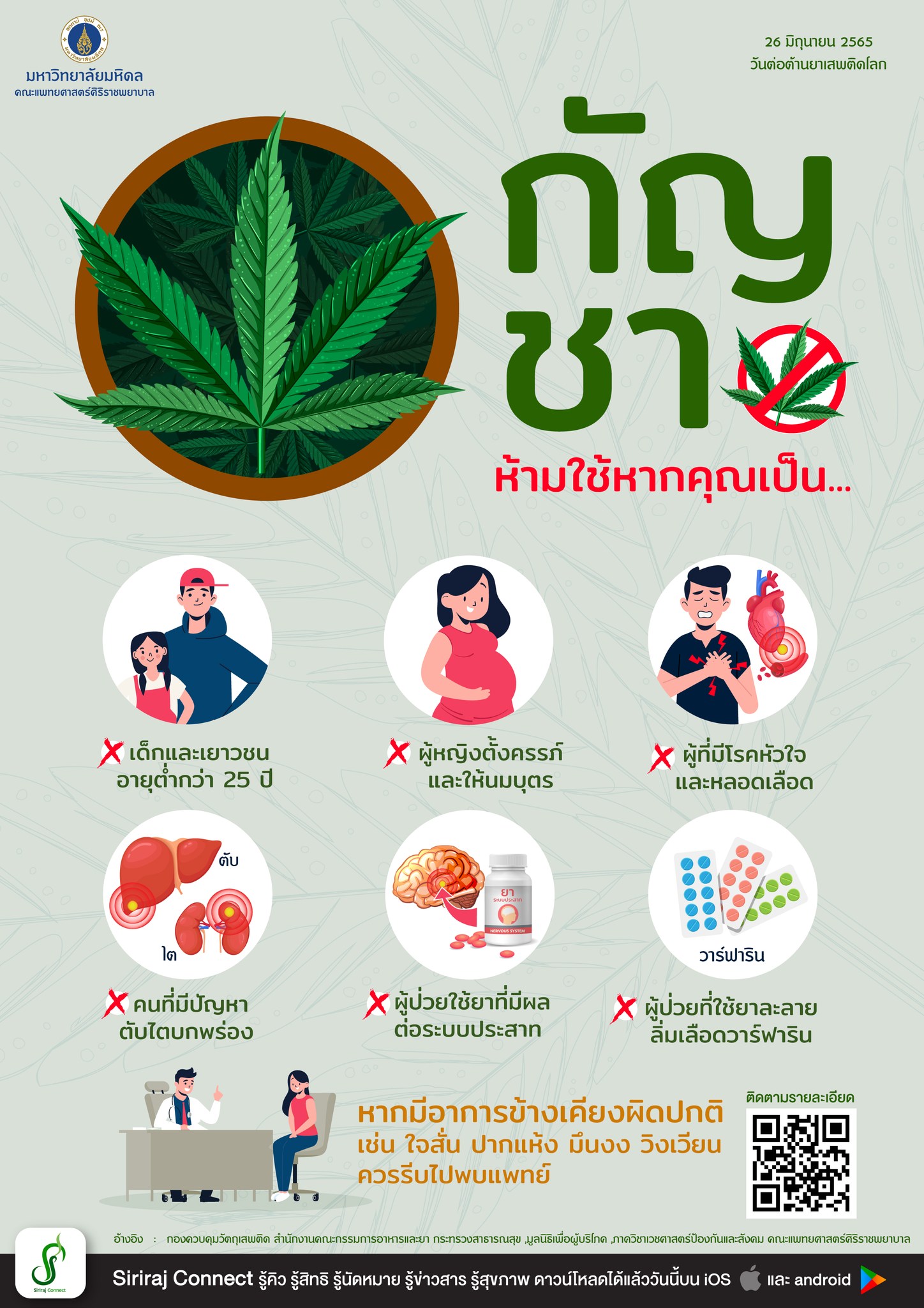 ศิริราชเตือน! บุคคล 6 กลุ่มไม่ควรใช้ กัญชา เช็กเลยที่นี่