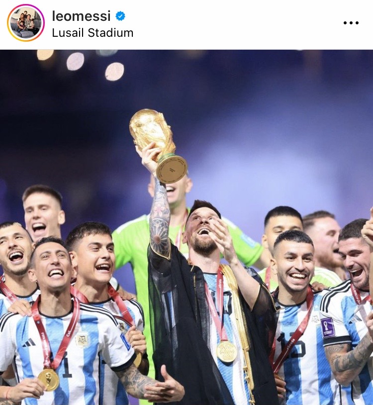 'เมสซี่' แชมป์โลกบนIG!! โพสต์ฉลองชัยฟุตบอลโลกทีมอาร์เจนฯ ยอดไลค์แซงภาพไข่ 'เมสซี่' แชมป์โลกบนIG!! โพสต์ฉลองชัยฟุตบอลโลกทีมอาร์เจนฯ ยอดไลค์แซงภาพไข่