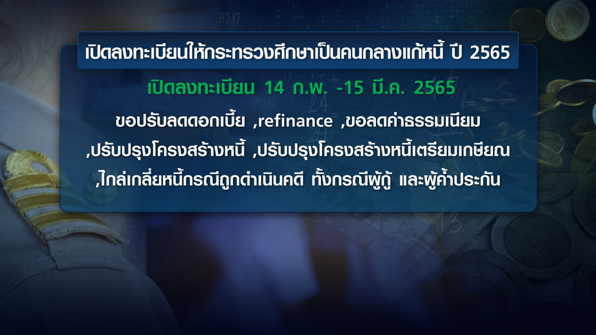 แก้หนี้ครู ผลต่อเสถียรภาพเศรษฐกิจไทย | TNN WEALTH 15-02-65 แก้หนี้ครู ผลต่อเสถียรภาพเศรษฐกิจไทย | TNN WEALTH 15-02-65