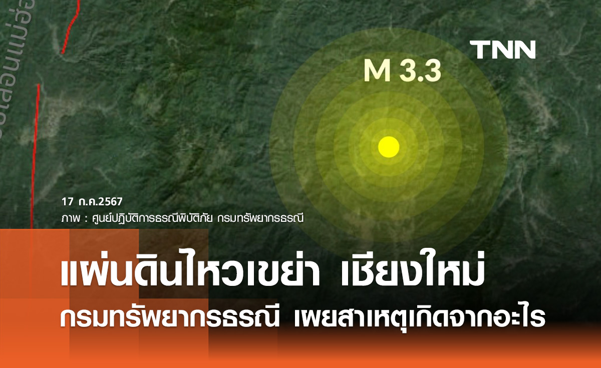 "แผ่นดินไหวเชียงใหม่" กรมทรัพยากรธรณี เผยสาเหตุแล้วเกิดจากอะไร?