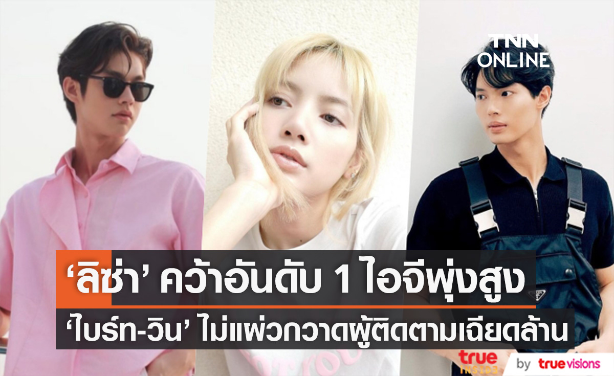 "ลิซ่า" คว้าที่ 1 "ไบร์ท-วิน" ไม่แผ่วกวาดผู้ติดตามเฉียดล้าน เช็คด่วน! 5 ไอจีดาราคนไหนยอดพุ่งในเดือน พ.ค.