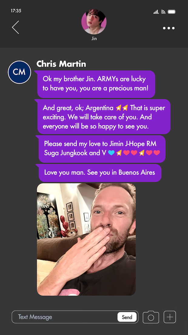 รอฟังเลย!! 'จิน BTS’ จ่อเปิดตัวเพลงเดี่ยวในคอนเสิร์ต Coldplay ที่อาร์เจนติน่า รอฟังเลย!! 'จิน BTS’ จ่อเปิดตัวเพลงเดี่ยวในคอนเสิร์ต Coldplay ที่อาร์เจนติน่า