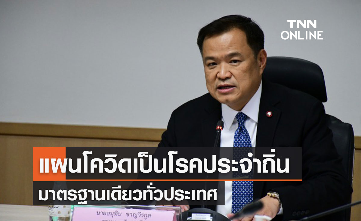 "อนุทิน" ยันแผนการปรับโควิด-19 เป็นโรคประจำถิ่น มาตรฐานเดียวทั่วประเทศ