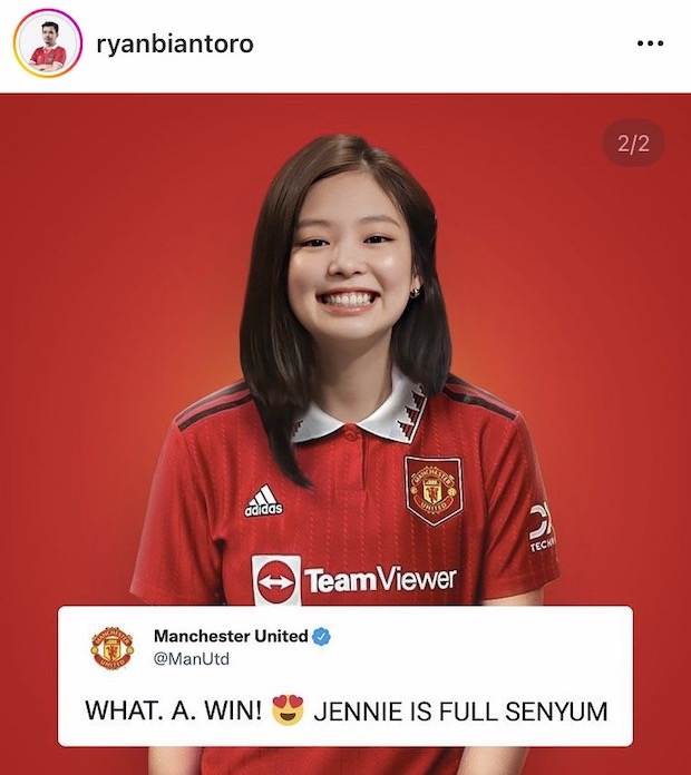 เทพีนำโชค!! แฟนบอล ‘แมนยู’ ซูฮก ‘เจนนี่ BLACKPINK’ หลังคว้าชัยศึกแดงเดือด เทพีนำโชค!! แฟนบอล ‘แมนยู’ ซูฮก ‘เจนนี่ BLACKPINK’ หลังคว้าชัยศึกแดงเดือด