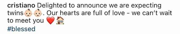 ได้ลูกแฝดเพิ่ม!! ‘คริสเตียโน่ โรนัลโด้’ แจ้งข่าวดีสมาชิกมาอีกสอง ได้ลูกแฝดเพิ่ม!! ‘คริสเตียโน่ โรนัลโด้’ แจ้งข่าวดีสมาชิกมาอีกสอง