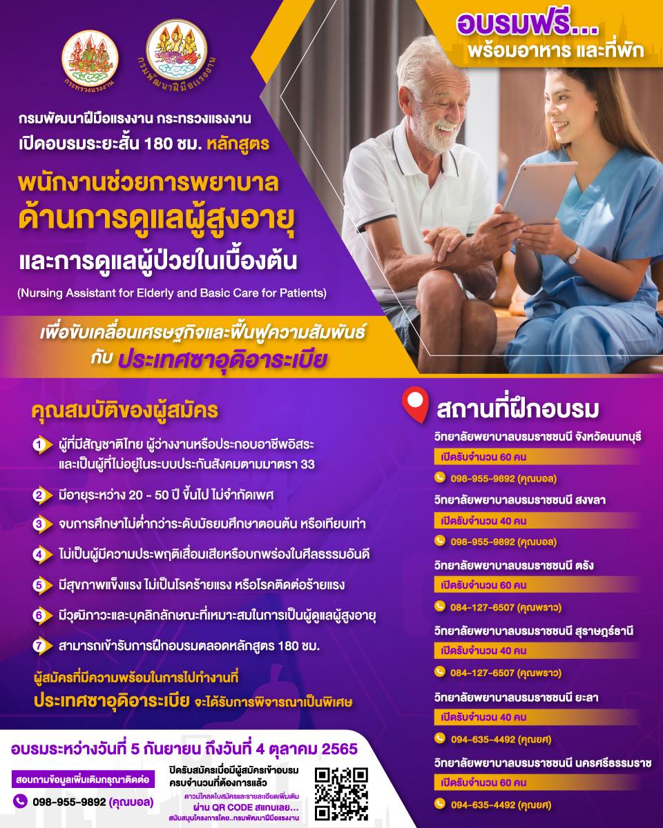 หางานต่างประเทศ เปิดรับสมัคร “พนักงานช่วยการพยาบาล” ทำงานซาอุฯ 300 อัตรา