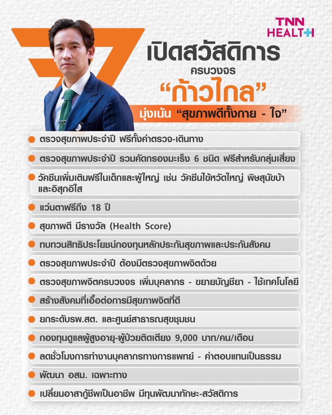 เลือกตั้ง 2566 เปิดสวัสดิการครบวงจร “ก้าวไกล” ด้านสาธารณสุข เลือกตั้ง 2566 เปิดสวัสดิการครบวงจร “ก้าวไกล” ด้านสาธารณสุข