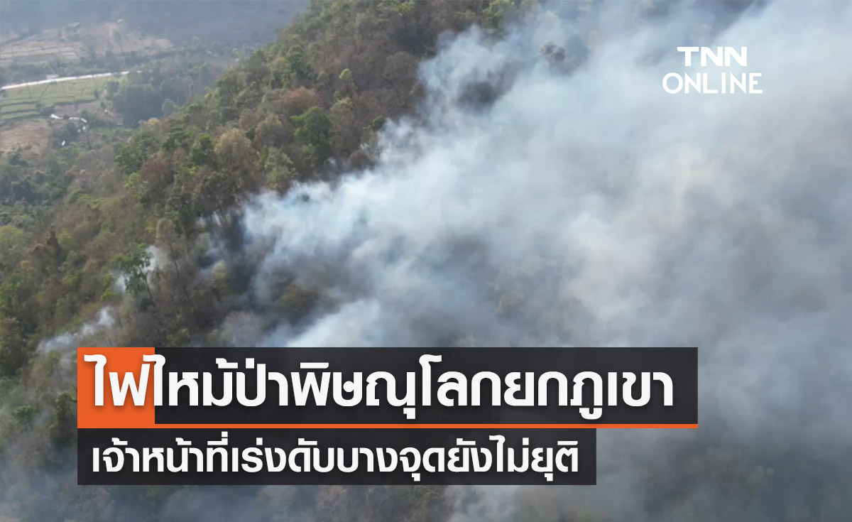 ไฟป่าพิษณุโลก ไหม้ยกภูเขาในอ.บ่อโพธิ์ จนท.เร่งดับ
