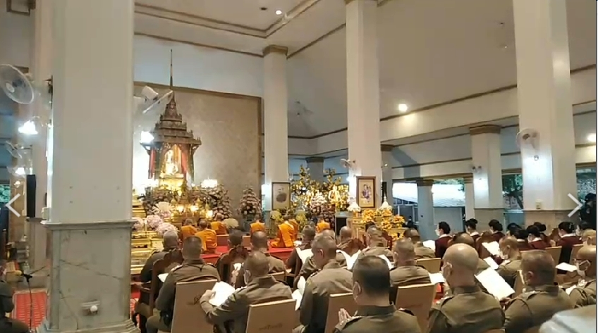 ผบ.ตร.นำข้าราชการตำรวจเจริญพระพุทธมนต์ถวาย เจ้าฟ้าพัชรกิติยาภาฯ