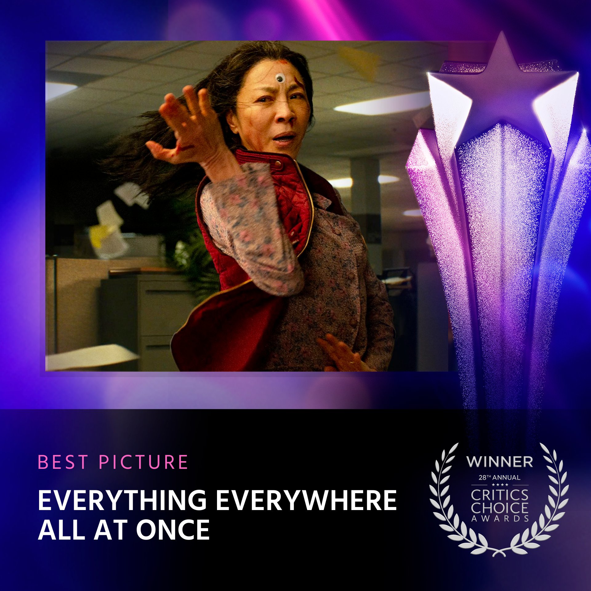 เอเชียมาวิน!! ‘ซือเจ๊ทะลุมัลติเวิร์ส-Pachinko-RRR’ คว้ารางวัลใหญ่ Critics’ Choice Awards