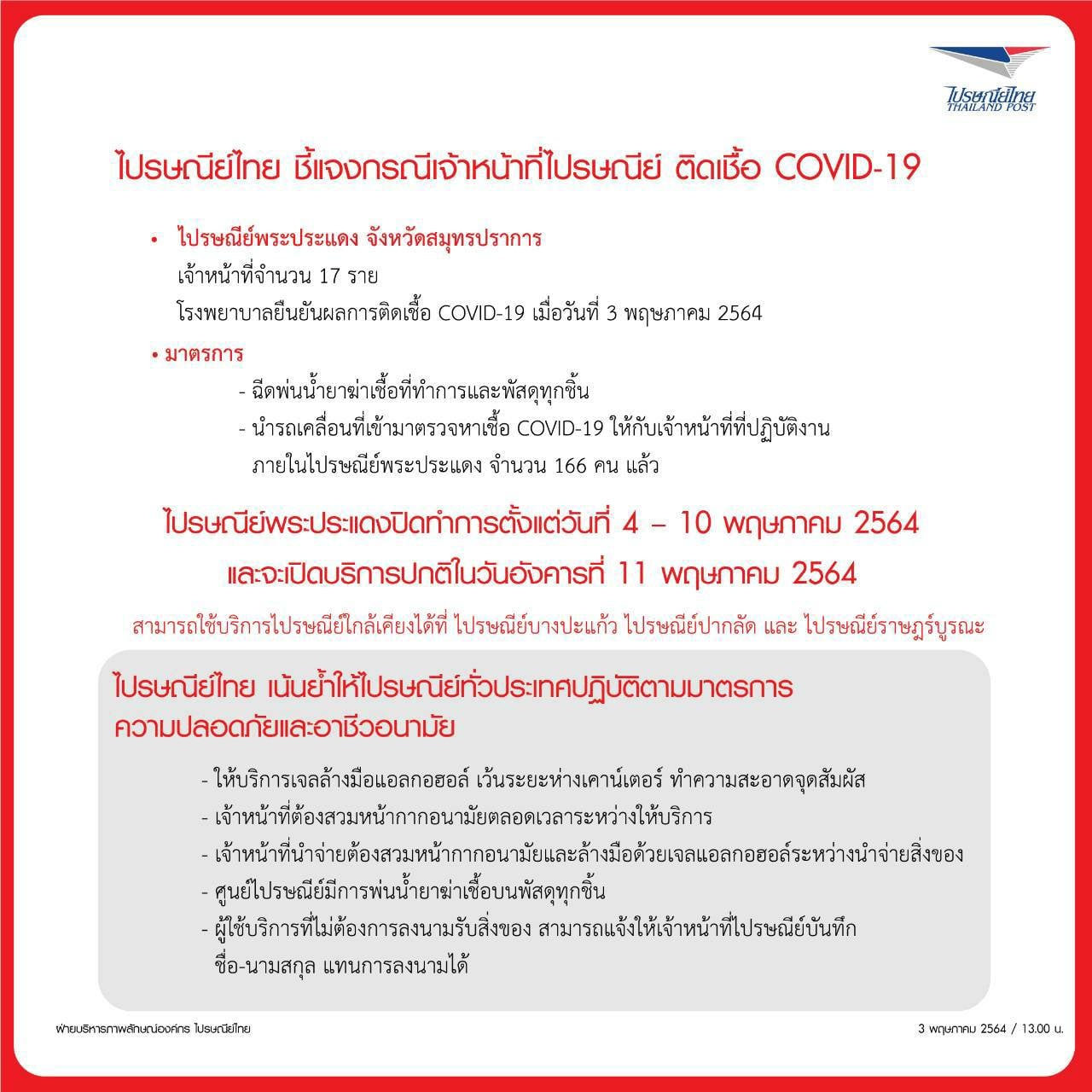 เจ้าหน้าที่ไปรษณีย์ ติดโควิด เจ้าหน้าที่ไปรษณีย์ ติดโควิด