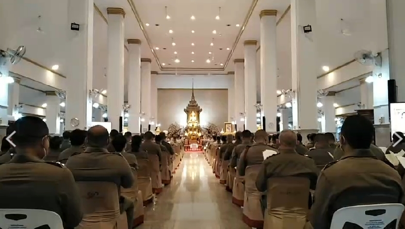 ผบ.ตร.นำข้าราชการตำรวจเจริญพระพุทธมนต์ถวาย เจ้าฟ้าพัชรกิติยาภาฯ
