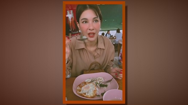 ชาวเน็ตแซะ “โบว์ เบญจวรรณ” ต่อกับคลิปทานกะเพรา  (มีคลิป)