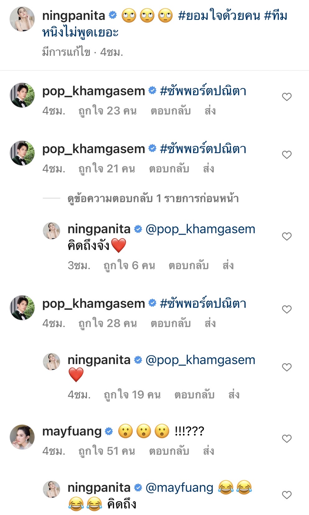 หนิง ปณิตา โพสต์แซ่บ ด้านเพื่อนคนบันเทิงแห่ติด #ทีมหนิงปณิตา